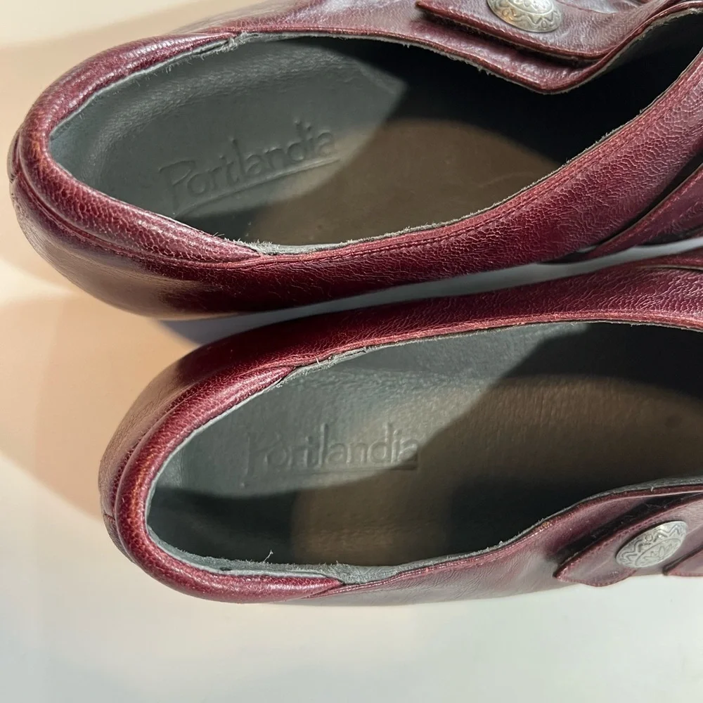 Red Leather Loafers with Vintage Charm and Sturdy Sole